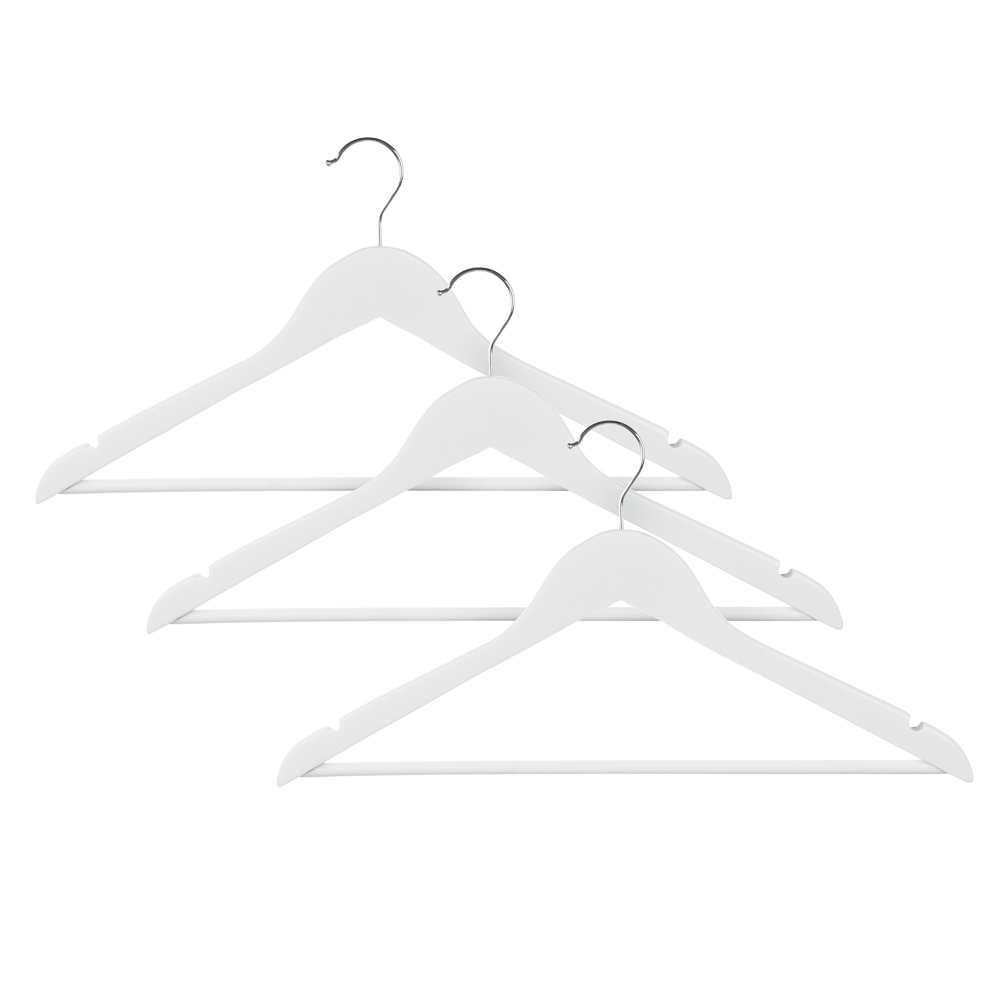 Набор вешалок для одежды Vetta, дерево, белые, 45 см, 3 шт - #1