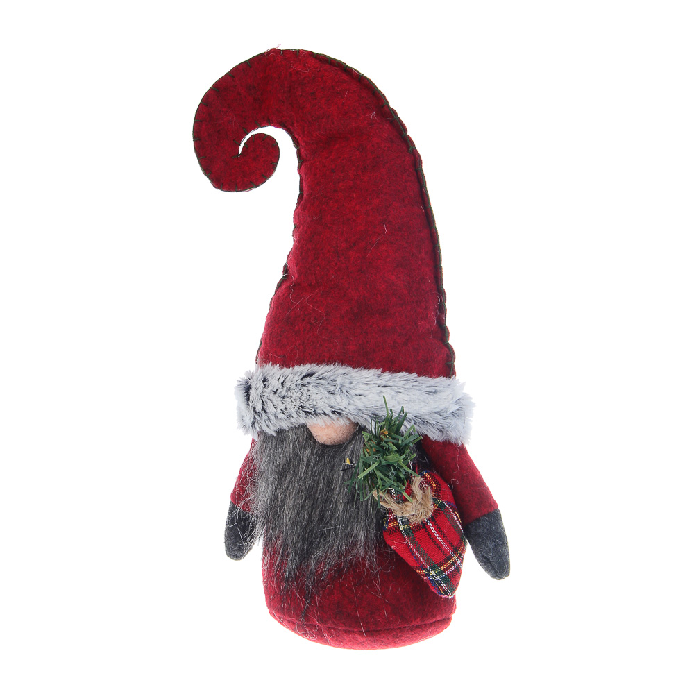 СНОУ БУМ Фигура декоративная "Гномик" 29 см, полиэстер, красный - #3