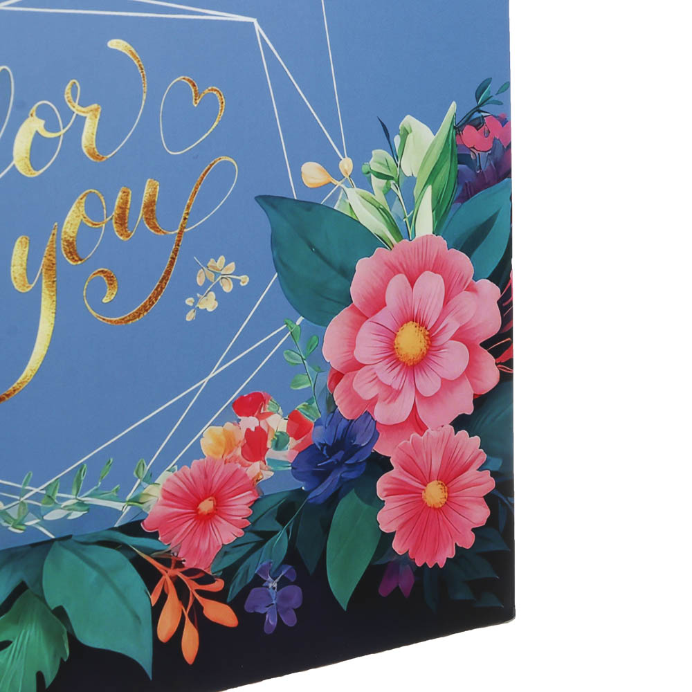 Пакет подарочный бумажный тм LADECOR L 32x26x10 см, "Цветы" арт 1, 4 дизайна - #4