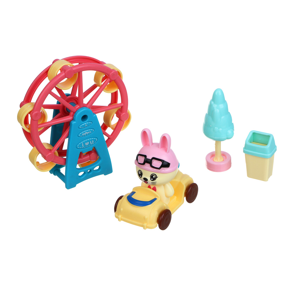 ИГРОЛЕНД Набор аксессуаров для питомца "Счастливая семья" Веселые зайчики, ABS,16,5х9х11,7см, 4 диз - #4