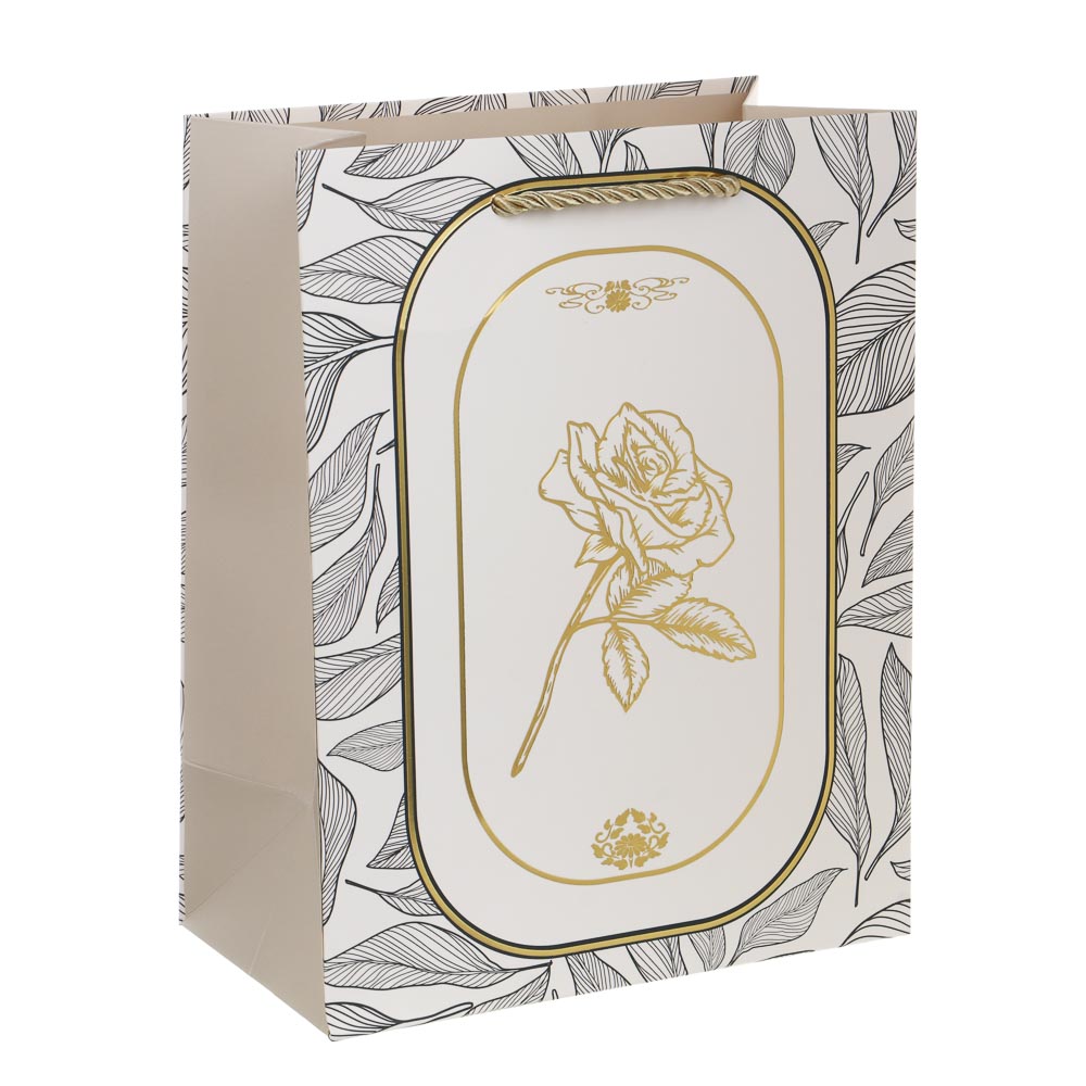 Пакет подарочный бумажный тм LADECOR M 18x23x10 см, "Цветы" арт 2, 4 дизайна - #2