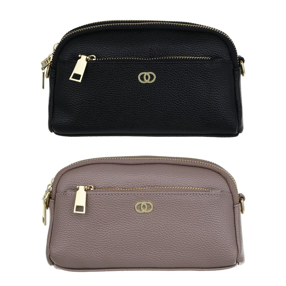 Сумка кроссбоди c 2-мя отделениями на длинном ремне тм ЮL,ПУ, 19х11,5х4,5см, 2 цвета, КЖС24-25 - #1