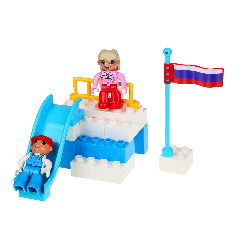 ИГРОЛЕНД Конструктор с большими деталями, пластик, 41-70 дет., 30х20х10см, 8 дизайнов - #7