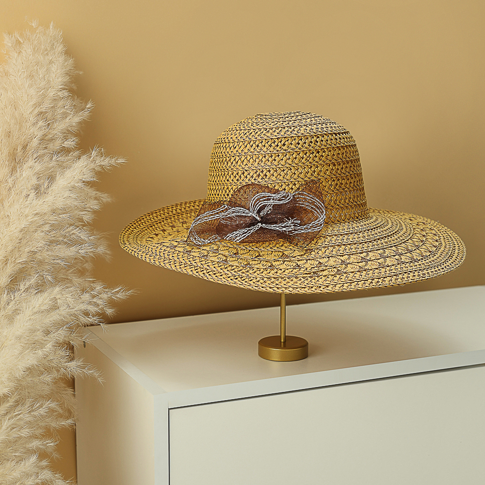 GALANTE Шляпка женская дачная с декором, р-р 56, 100% целлюлоза, 3 цвета - #5