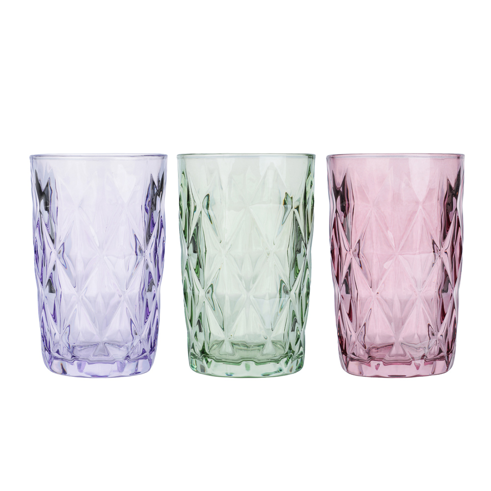 Набор стаканов тм MILLIMI Ромб, 350мл, стекло, 3 шт, цвет - #1