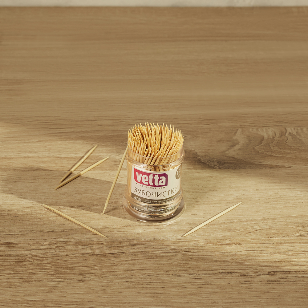 Зубочистки тм VETTA, бамбук, акриловая упаковка, 180шт - #7