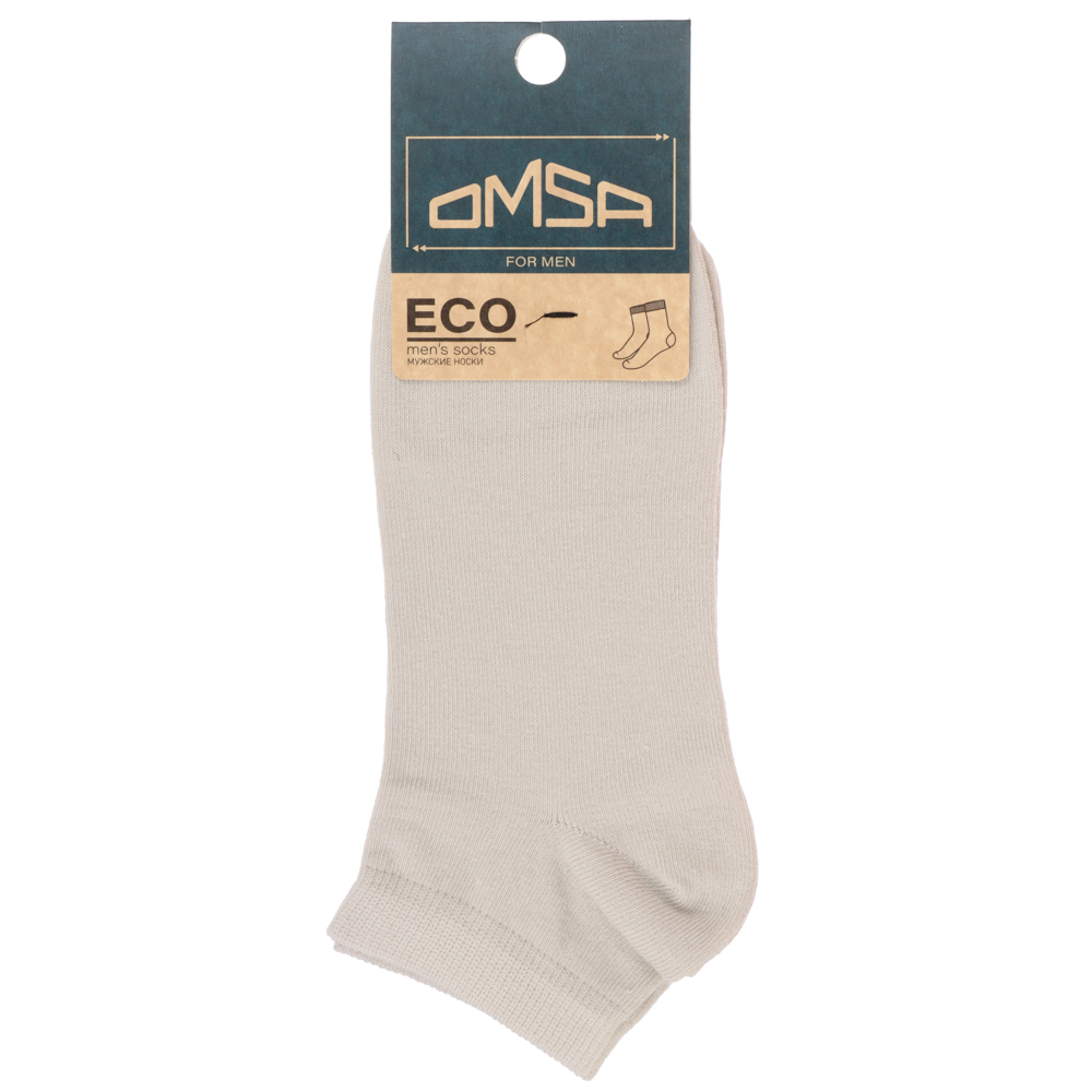OMSA ECO 402 Носки мужские укороченные, р.39-41, 75% хлопок, 20% полиамид, 5% эластан, светло-серый - #4