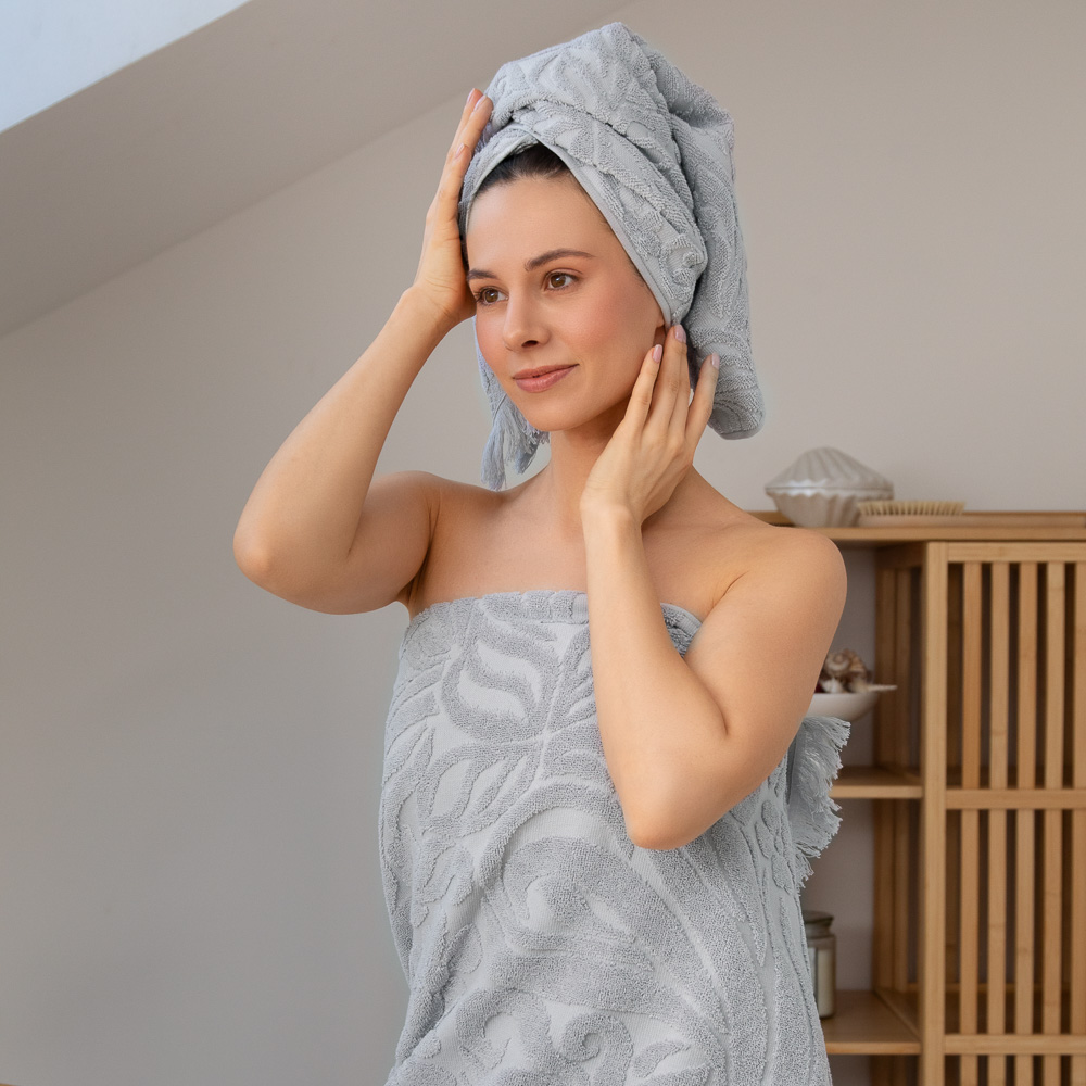 PROVANCE Шанталь Комплект полотенец махровых жаккард, 100% хл., 30х50, 50х90, 70х130, 430г/м, серый - #7