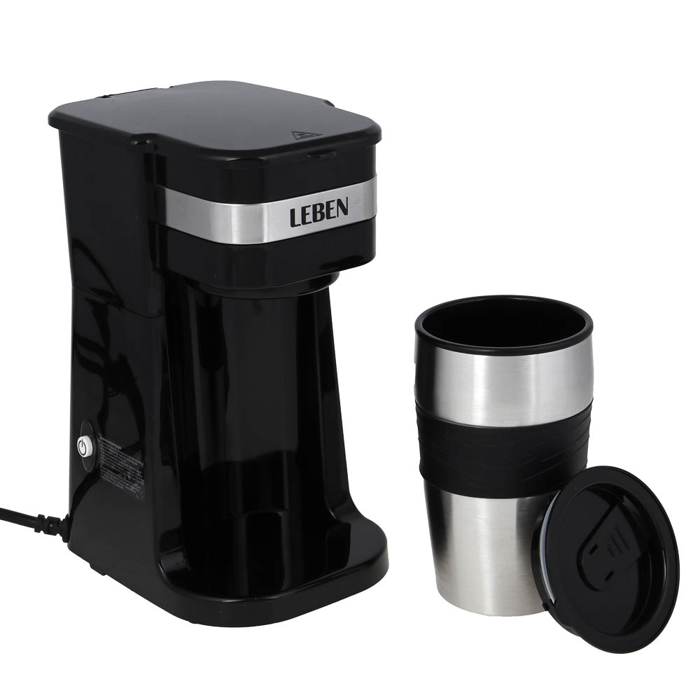 LEBEN Кофеварка капельная, 700Вт, термос-кружка 400мл в комплекте - #6