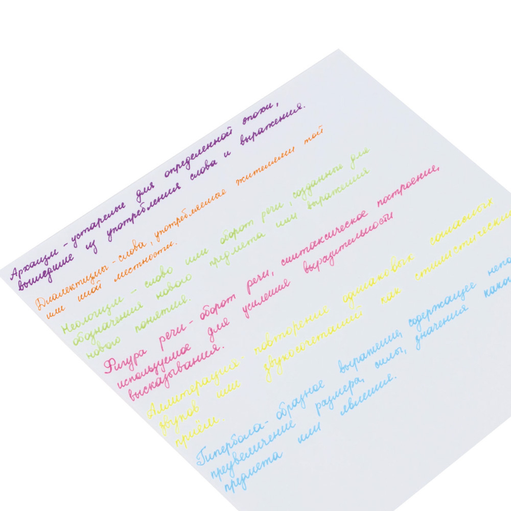 Набор гелевых ручек, 6 цветов, неоновые чернила, прозр. корпус, 0,7 мм, линия письма 0,5 мм, 142798 - #10