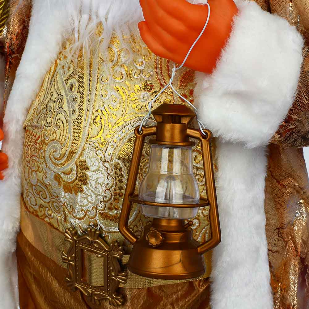 СНОУ БУМ Фигура Санты, текстиль, 61 см, цвет золотой, полиэстер, PVC, HDPE - #6