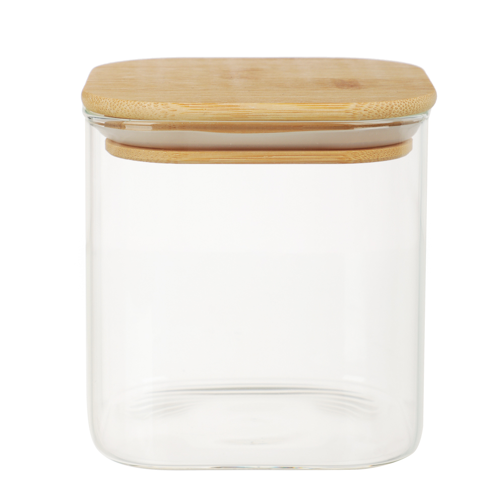 VETTA ЭКО Вуд Банка для хранения 750мл, 10,5х10х10см, стекло, бамбук - #1