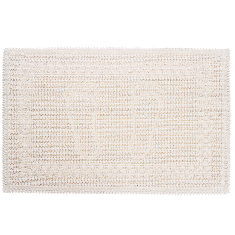 Коврик петельный, хлопок, 60x40см, одинарный, экрю - #1