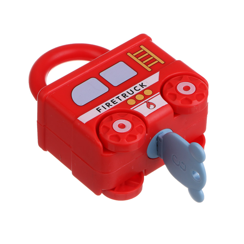 Развивающая игрушка сортер ИГРОЛЕНД "Машинка - замочек" с ключиком, PP, 9х7х3см - #8