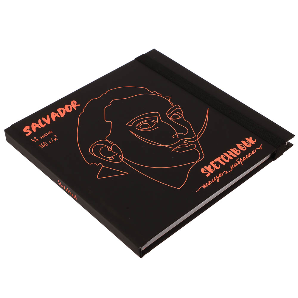 Скетчбук (альбом) 16,5х16,5см, 48л., 160г/м2, 7БЦ, кн. перепл., мат.ламин+неон, с резинкой, 4 диз. - #3