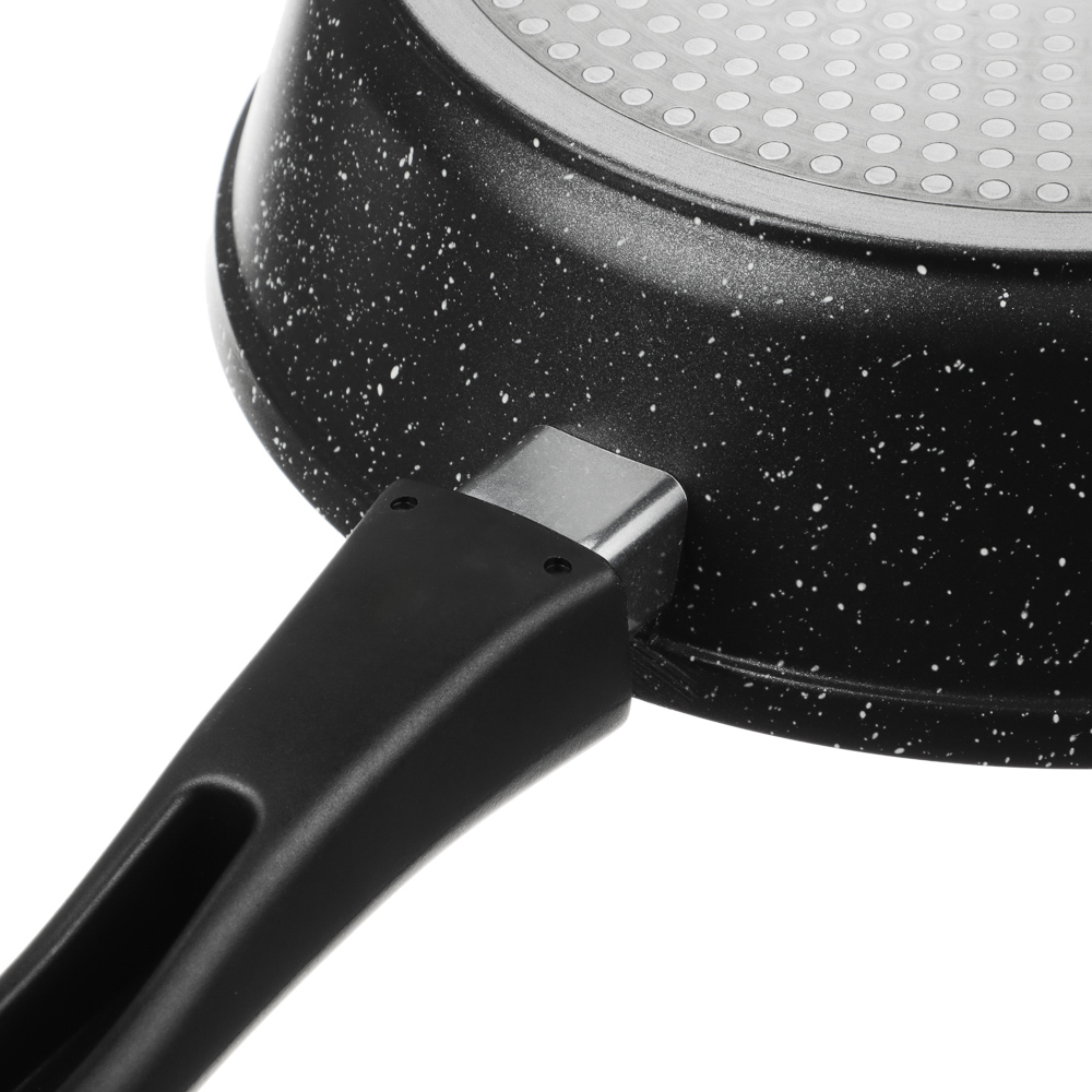 СЛАВЯНА Калина Сковорода литая глубокая d26см, антипригар.покрытие "мрамор", съемная ручка, индукция - #9