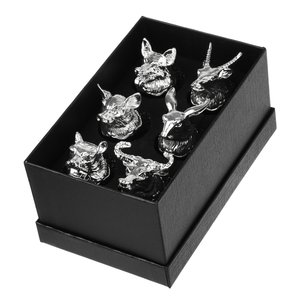 Набор стопок перевертышей тм MILLIMI, 30мл, серебро, стекло, 6шт - #11