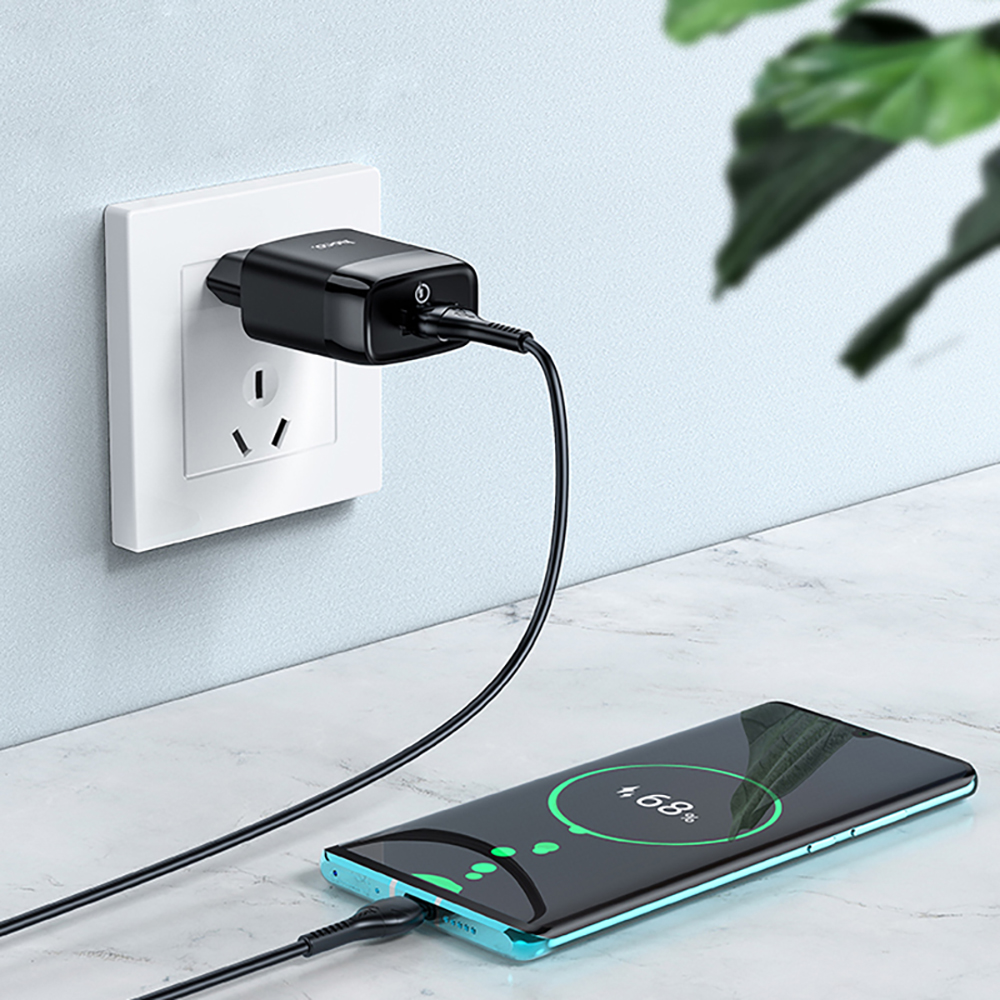 Комплект СЗУ hoco. модель C72Q, USB-C 18Вт, QC3.0, каб. C-C, черный - #6