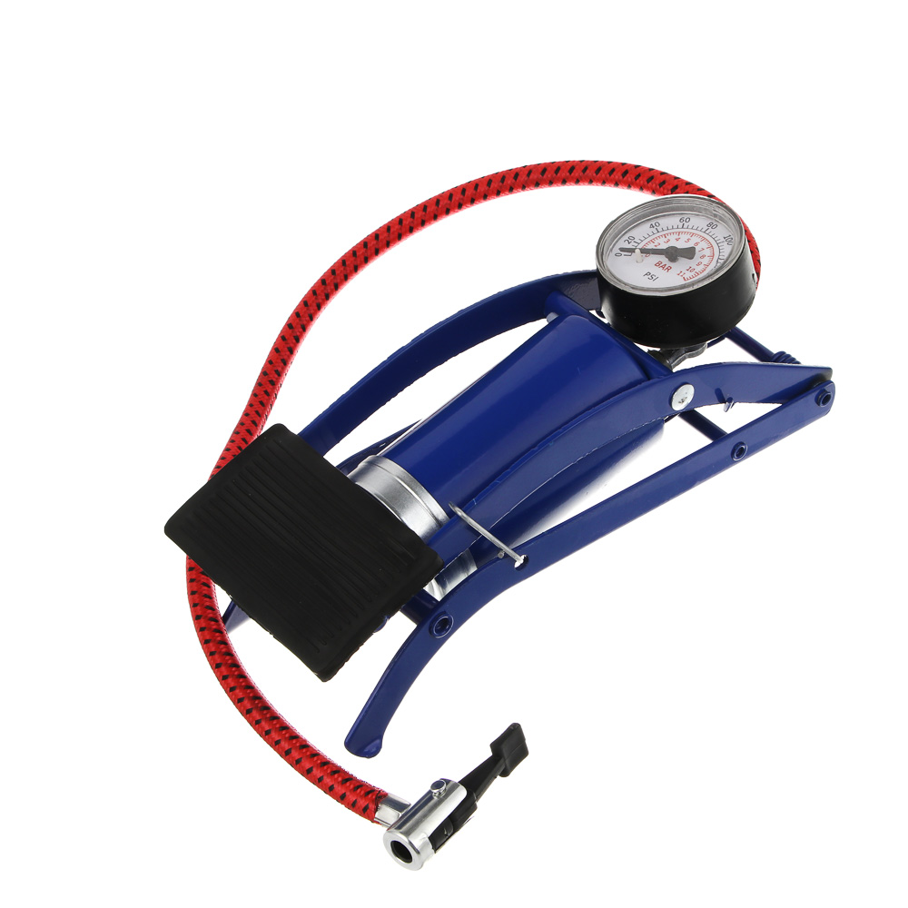 Насос ножной с манометром, тм BY SPORT, 22x9см, металл - #3