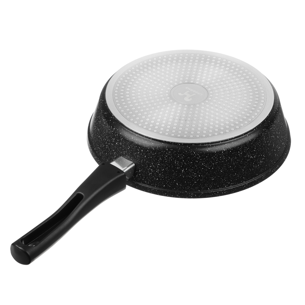 СЛАВЯНА Калина Сковорода литая глубокая d28см, антипригар.покрытие "мрамор", съемная ручка, индукция - #8