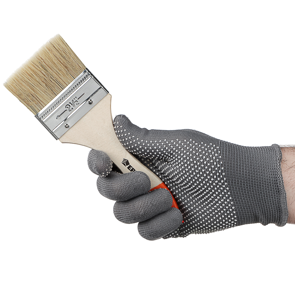 ЕРМАК/HEADMAN Кисть малярная плоская "Бейсик" нат. щетина 2,5" (63мм) - #5