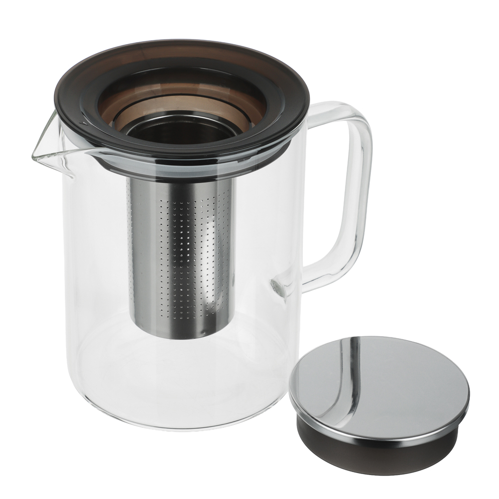 SATOSHI Монблан Чайник заварочный 1200мл, стекло, нерж.сталь - #6