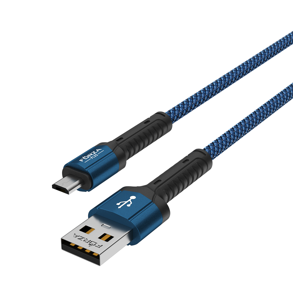 FORZA Кабель для зарядки Вернисаж microUSB, 1м, Быстрая зарядка 2.4А, 12W, тканевый , 3 цвета - #4