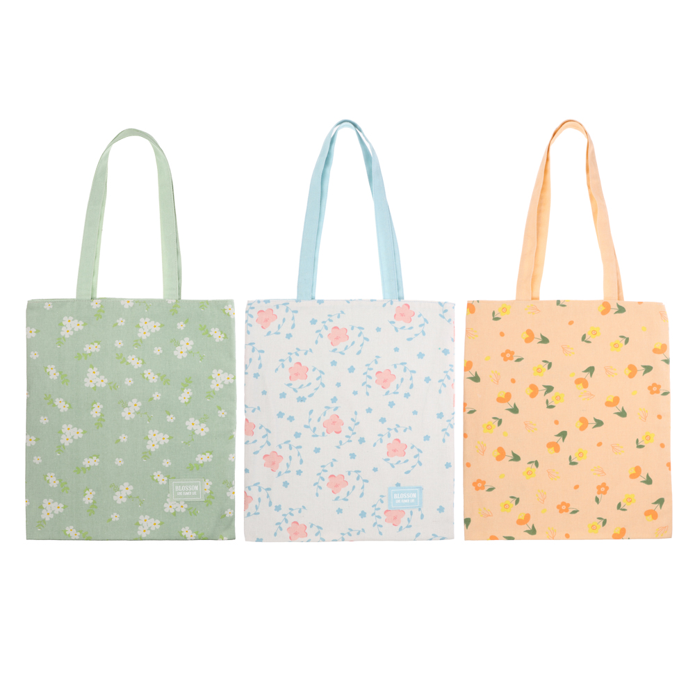 VETTA Сумка двухсторонняя с рисунком цветов и листьев, 34х40 см - #1