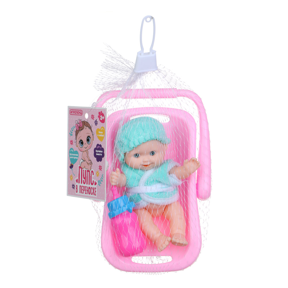 ИГРОЛЕНД Пупс в переноске, PP, 10х16х8см, 3 дизайна - #3