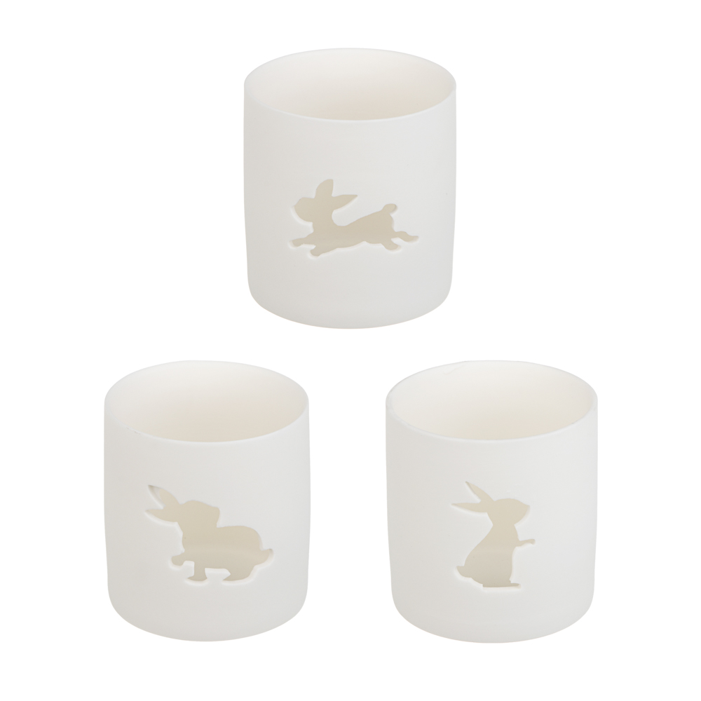 Подсвечник тм LADECOR "Кролики" 7,6x7,6x8 см, 3 вида - #1