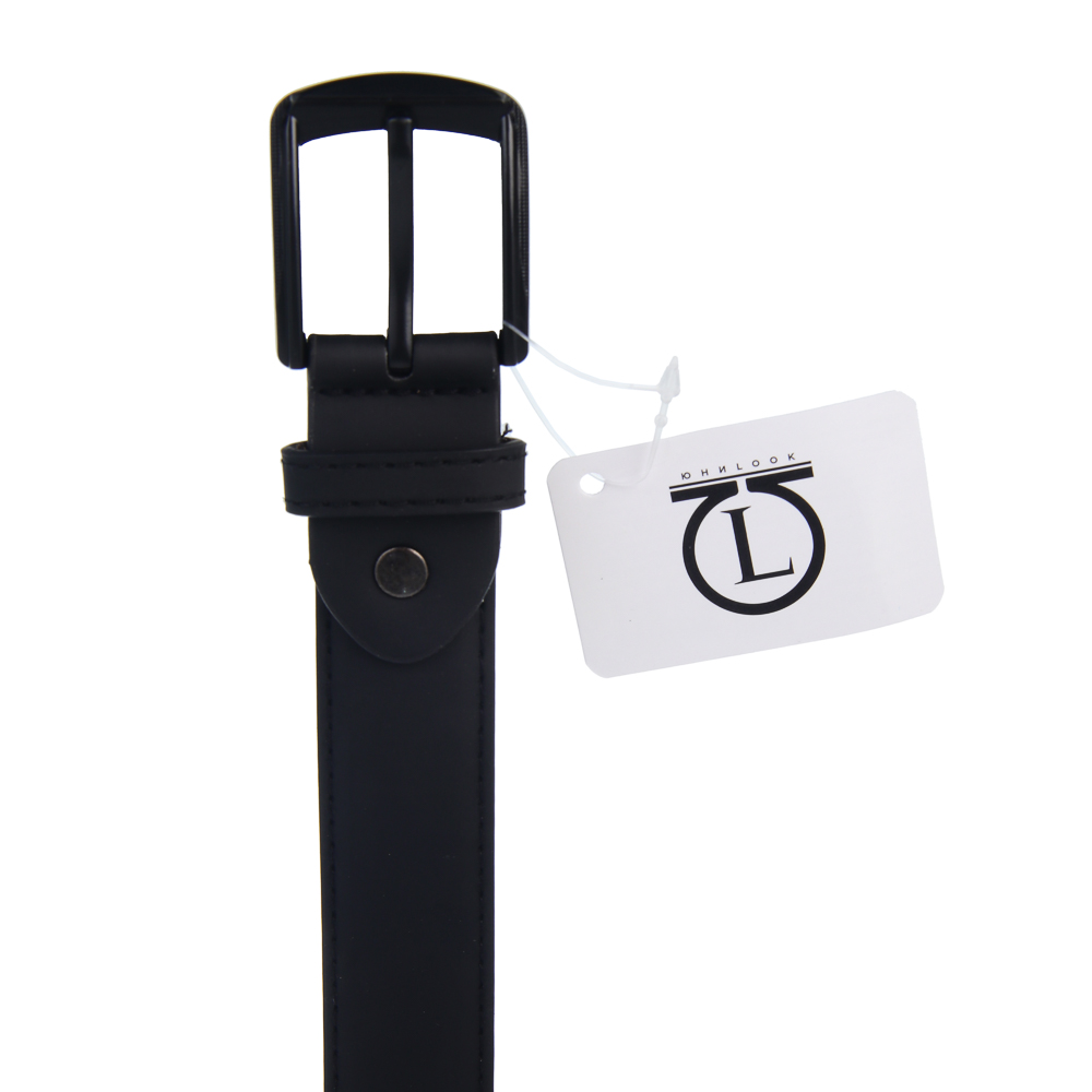 ЮL Ремень мужской, ПУ, металл, 120/130х3см, черный, РМ24-02 - #5