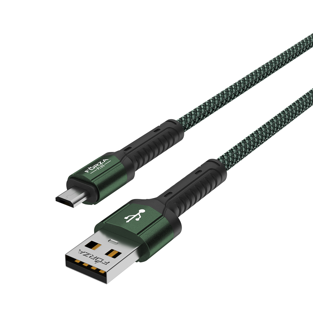 FORZA Кабель для зарядки Вернисаж microUSB, 1м, Быстрая зарядка 2.4А, 12W, тканевый , 3 цвета - #10