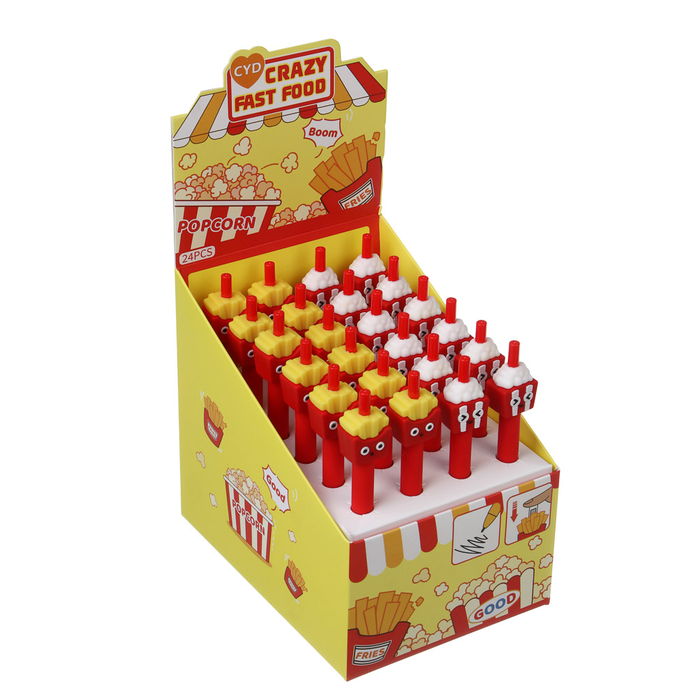 Ручка гелевая автоматическая синяя 0,5мм, "Фаст Фуд", 2 вида, шоу-бокс - #5