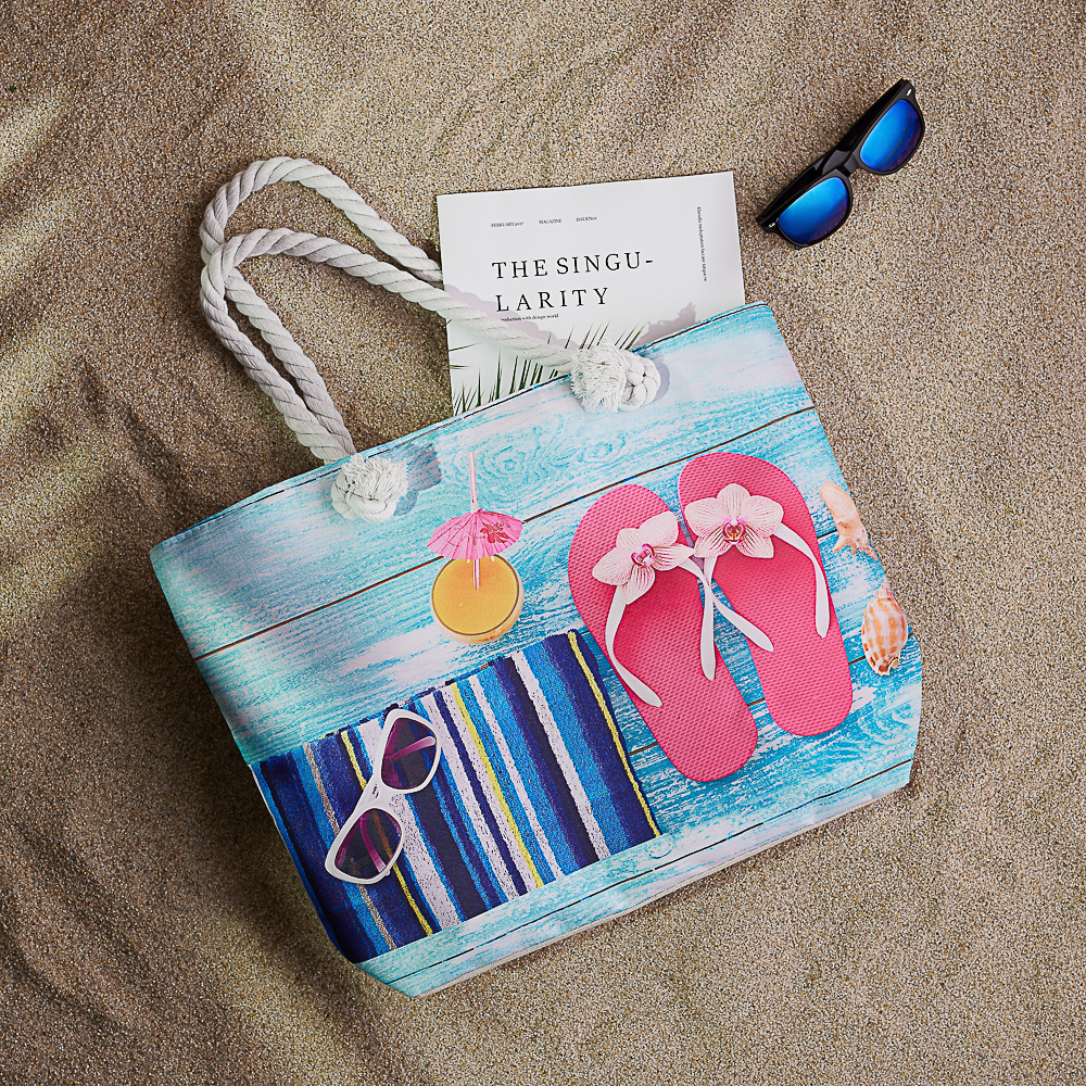 ЮL Сумка пляжная 50x35x15 см, 100% полиэстер, 3 дизайна - #9