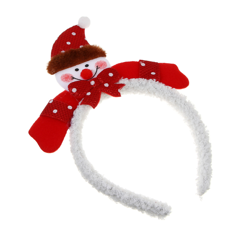 СНОУ БУМ Ободок с новогодними персонажами, диаметр 10,5см, полиэстер, пластик, 4 дизайна - #4