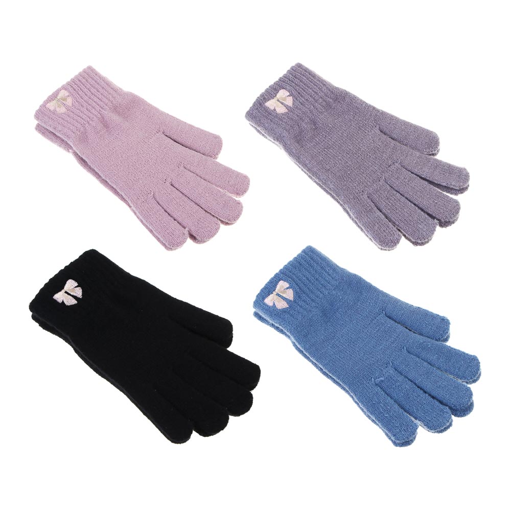 GALANTE Перчатки женские с вышивкой, р.18-20, 100% акрил, цвета в ас-те, ОЗ25-04 - #1