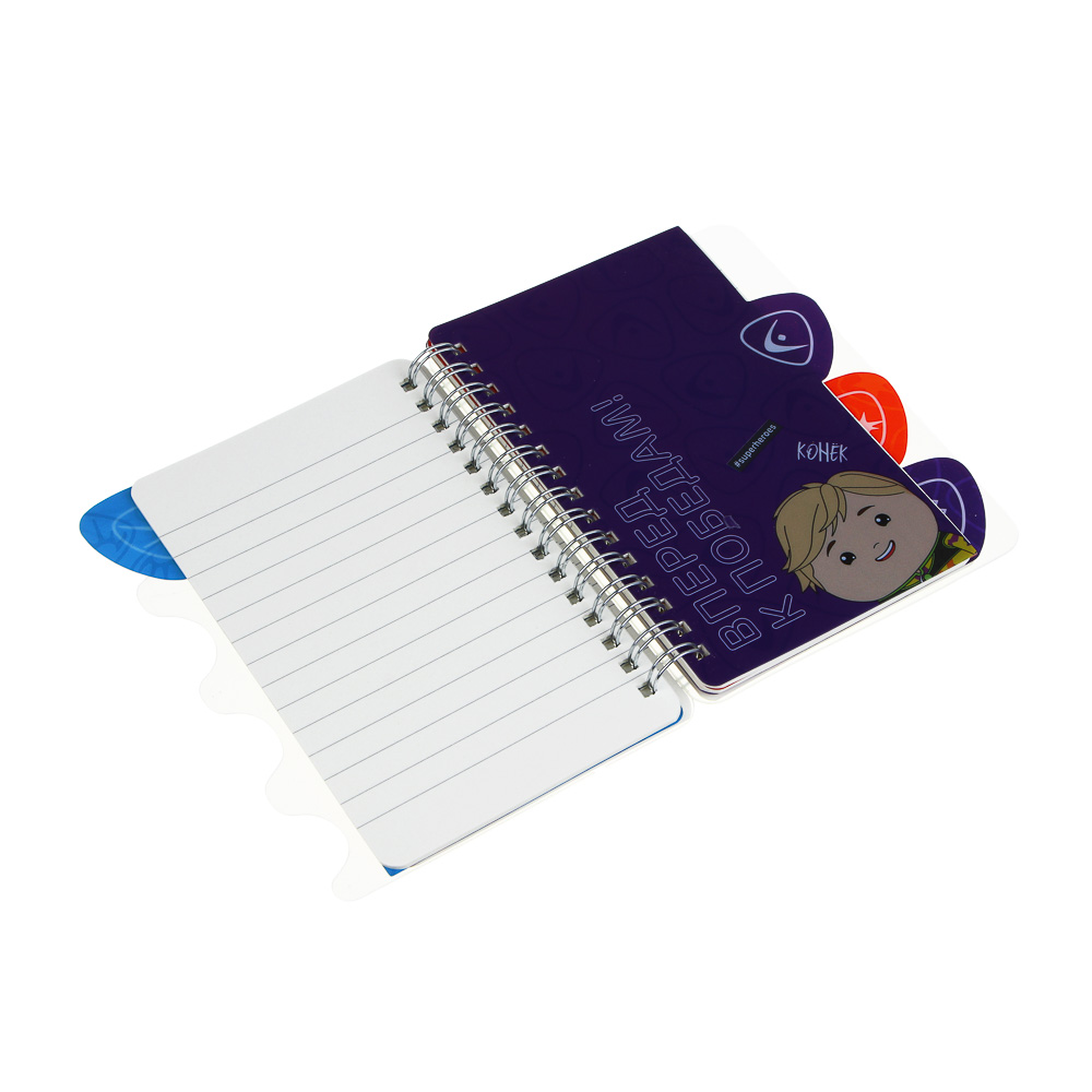 BY Русские Супергерои Записная книжка на пружине 10,5х14см, "Кавай", 64л., 4 разделителя, пласт.обл. - #7