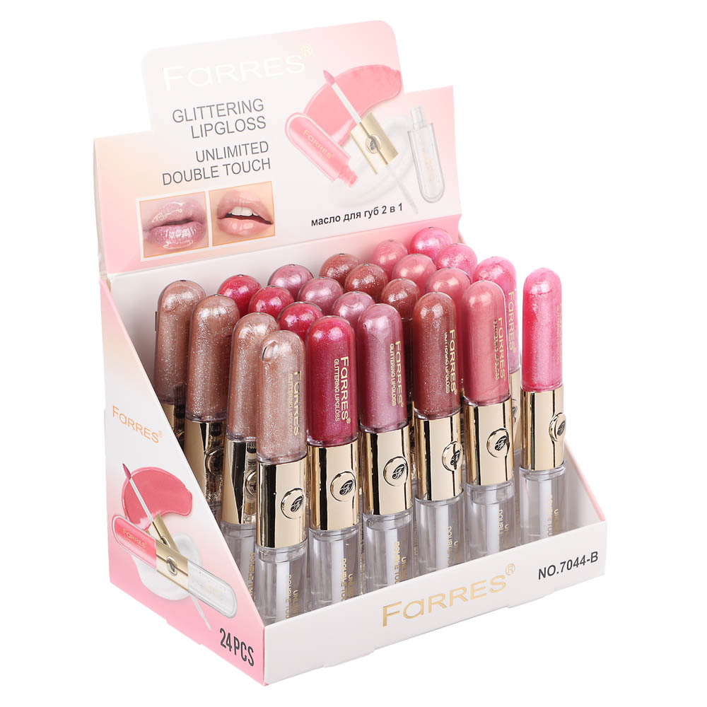Сияющий блеск + масло для губ 2 в 1, тм Farres, 10 мл - #6