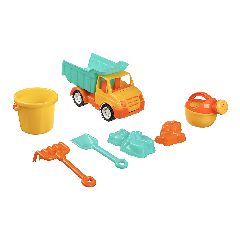 Набор для игр в песке "Машинка-грузовик", ИГРОЛЕНД, 7 предметов, пластик, для детей 3+ - #10