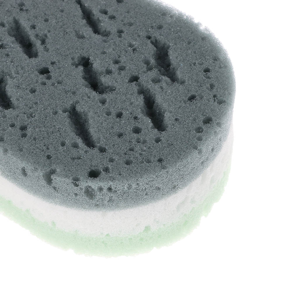 ЮL Мочалка губка поролоновая наборная сэндвич с подвесом, полиуретан, 15,5х9,5х5см, 3 цвета, МС24-01 - #3