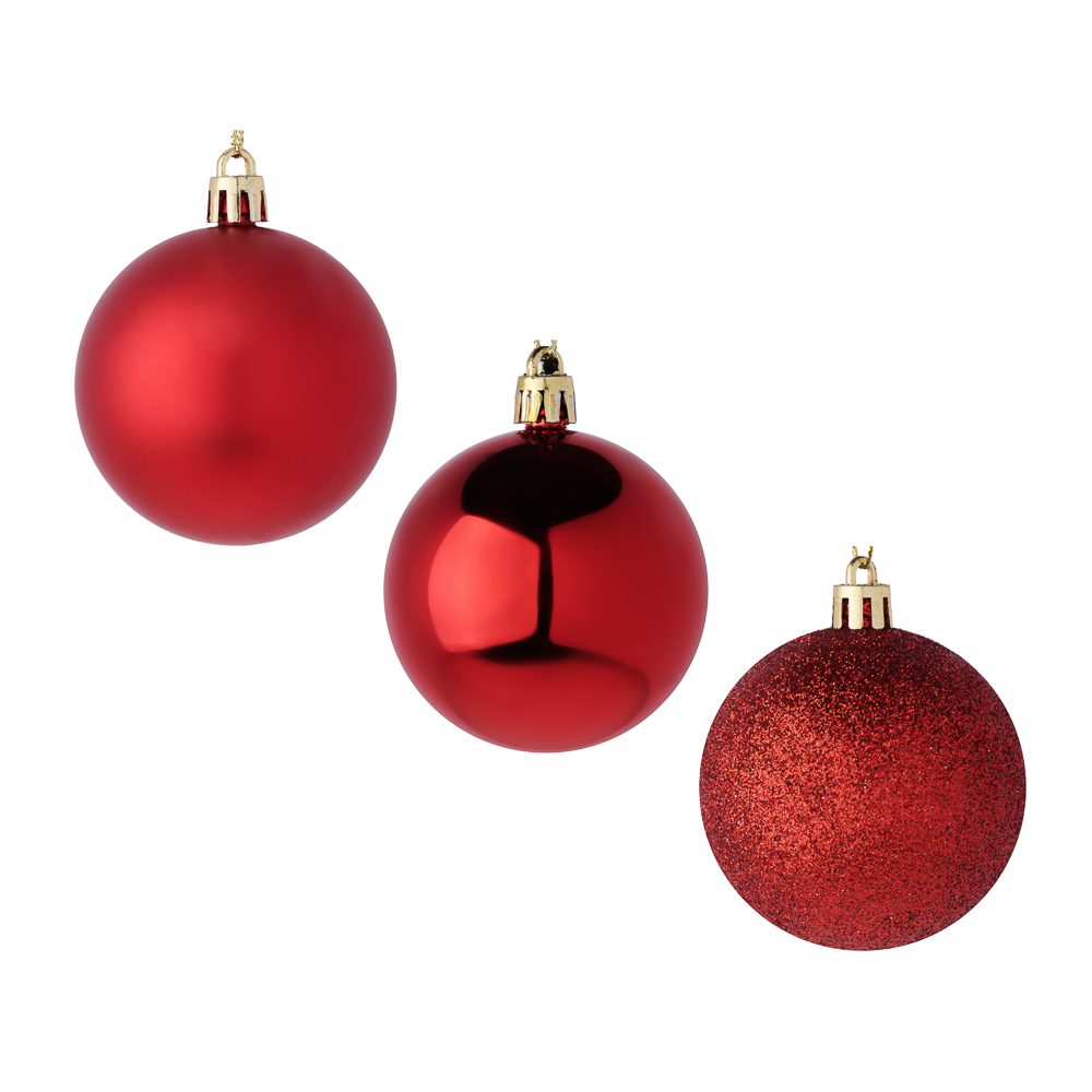 СНОУ БУМ Набор гладких шаров 6 см, 18 шт, красный, 26-99 - #2