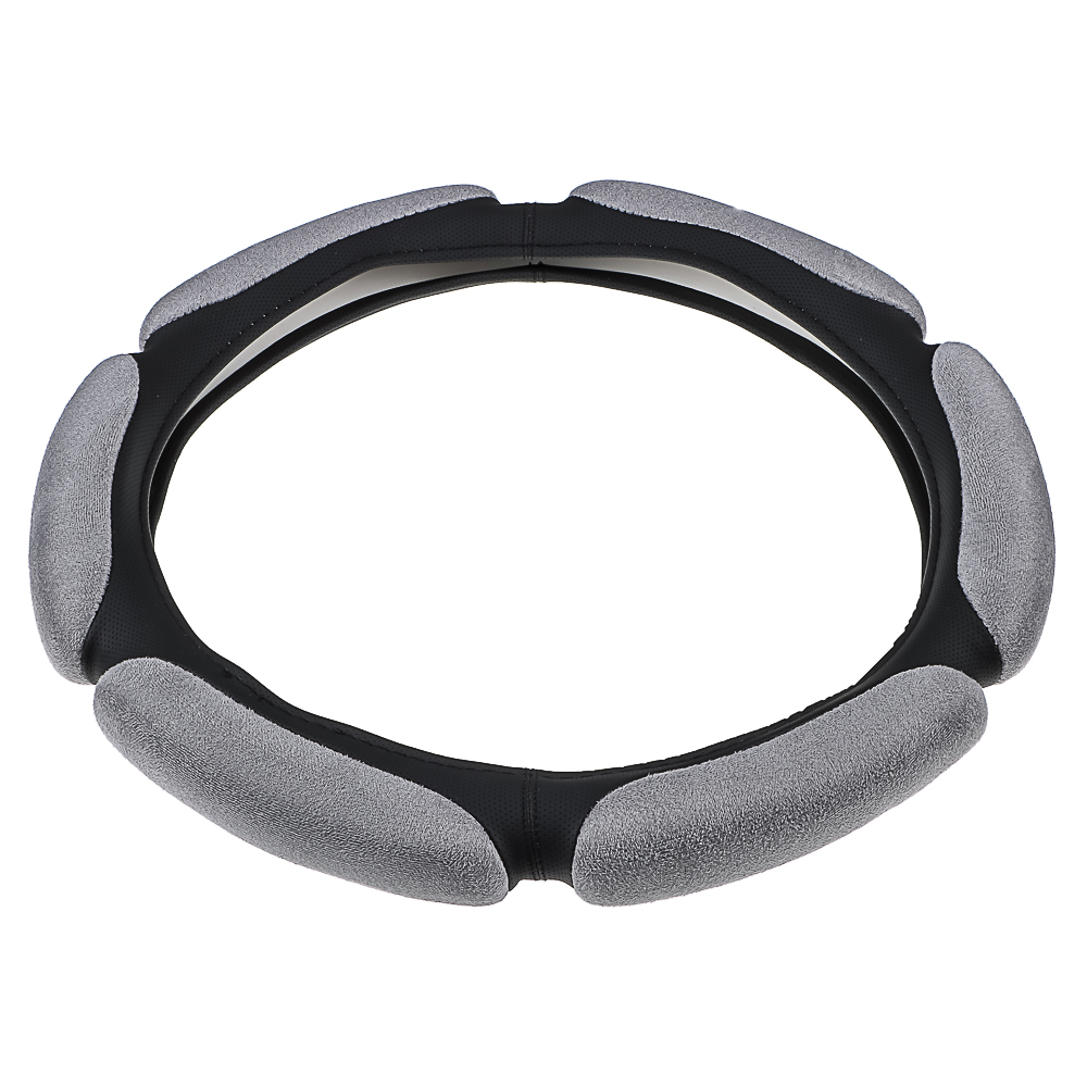 Ермак Оплетка руля, спонж, 6 подушек, серый, размер S - #3