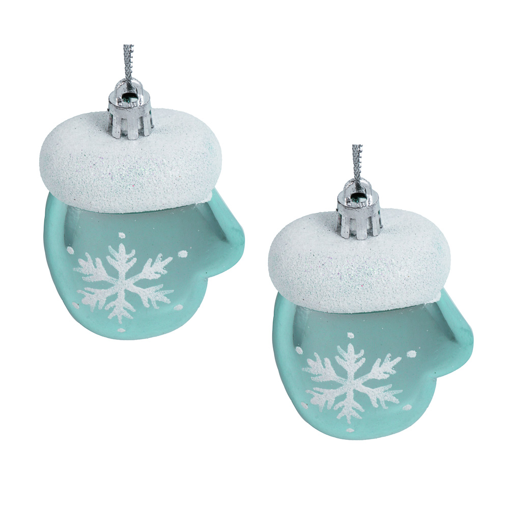 СНОУ БУМ Набор декоративных украшений "Варежки" 2шт, 5x3x7,5см, пластик, арт.1 - #1