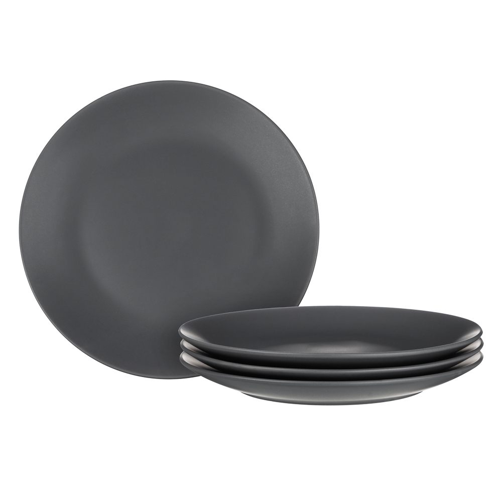 MILLIMI Набор стол.посуды 16пр(тар26см*4, тар20см*4, салатн650мл*4, кружка340мл*4) керамика, серый - #6
