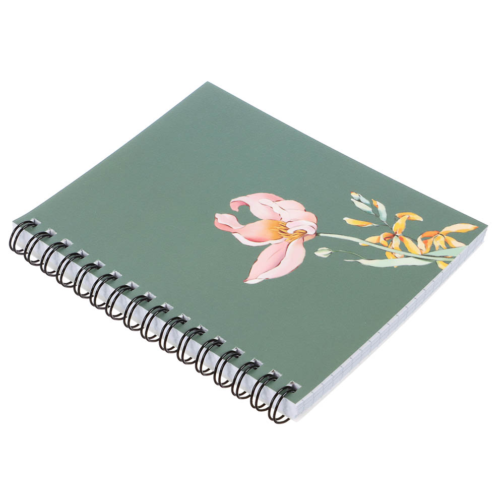 Блокнот "Botanica", 105х140 мм, 80л, клетка, мягкий переплет, спираль, в ассортим. - #12