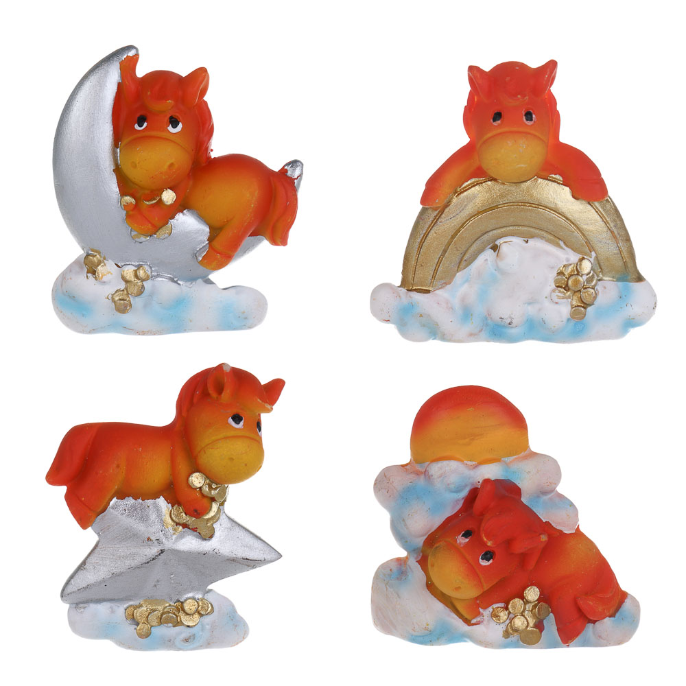 СНОУ БУМ Магнит Лошадка на облачке 6.5x2x6 см, полистоун, 4 вида - #1