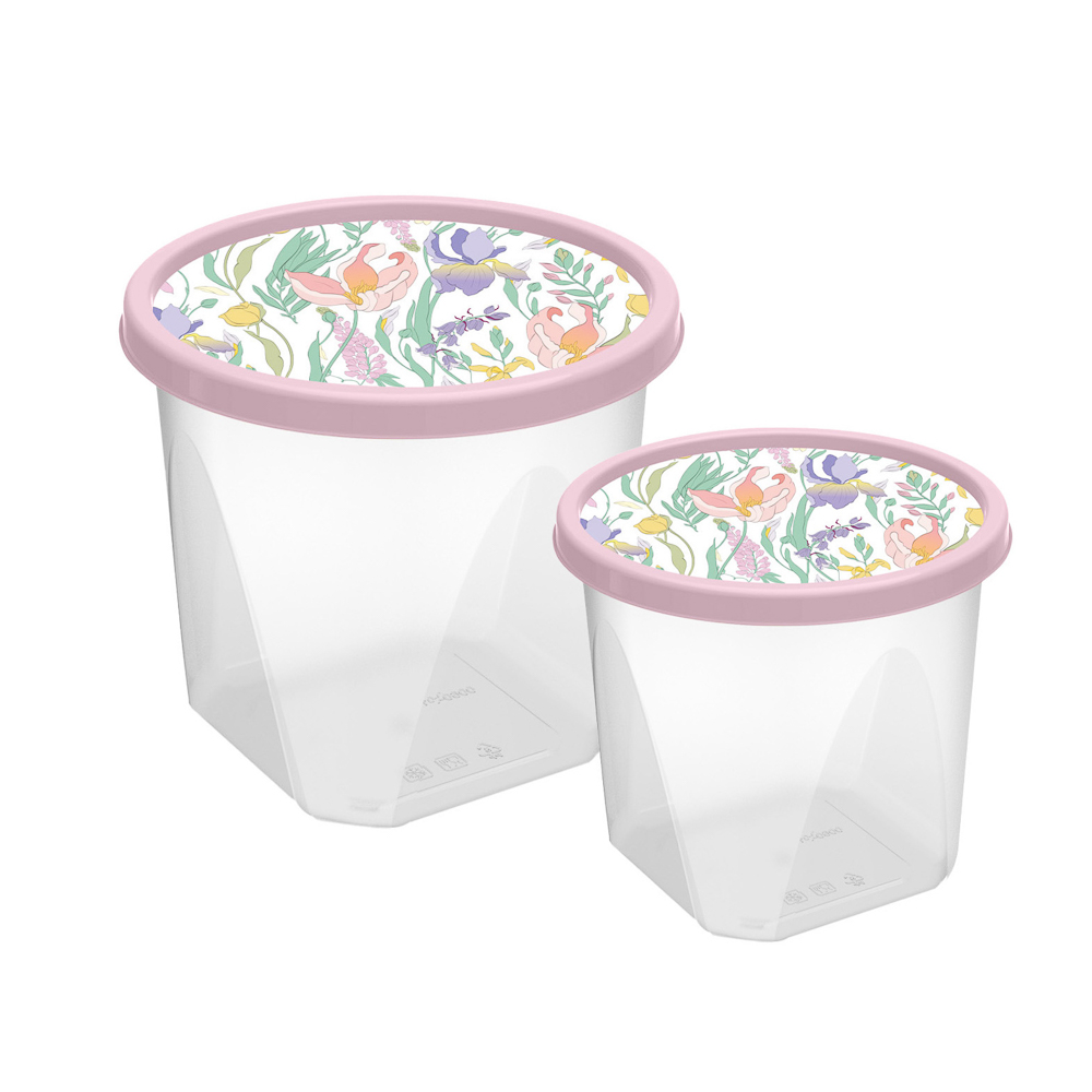 Ботаника Набор контейнеров круглых 0,6л+1,0л, пластик, 3 цвета - #4