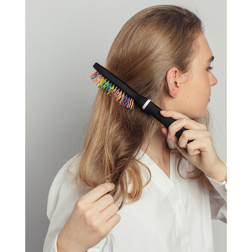 Массажная расческа ЮниLook "Радуга", цветные зубчики, 23,5х6 см - #4