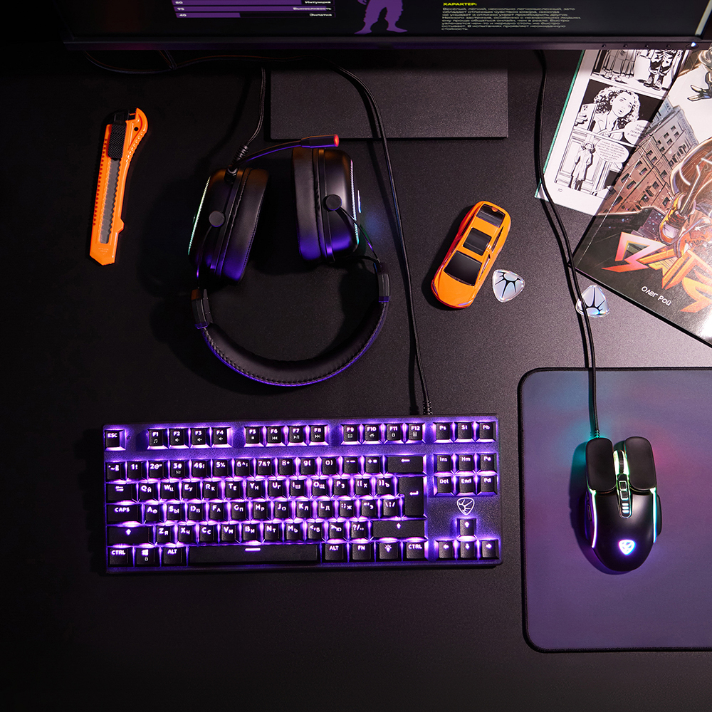 Игровая клавиатура проводная Buckler BY TKL механическая, 87 кл., Outemu "Brown", RGB, 2м - #14