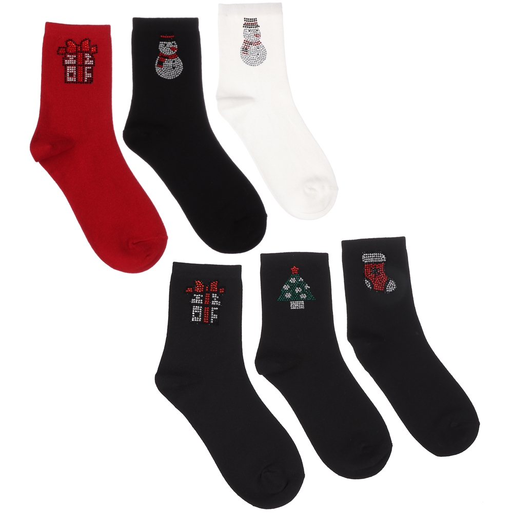 GALANTE Носки новогодние, р.23-25, 85% хлопок, 15% спандекс, разноцветные - #3